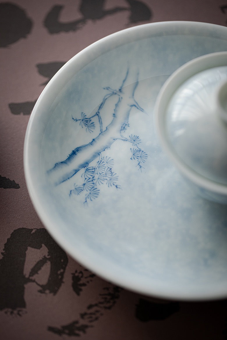 Under-glazed colourful hand-painted pine tea set