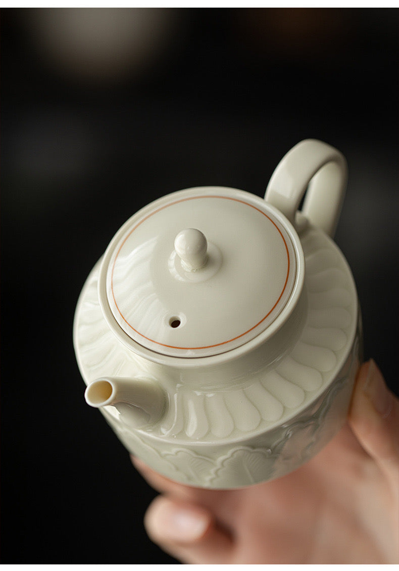 Embossed Pattern Teapot Top Side