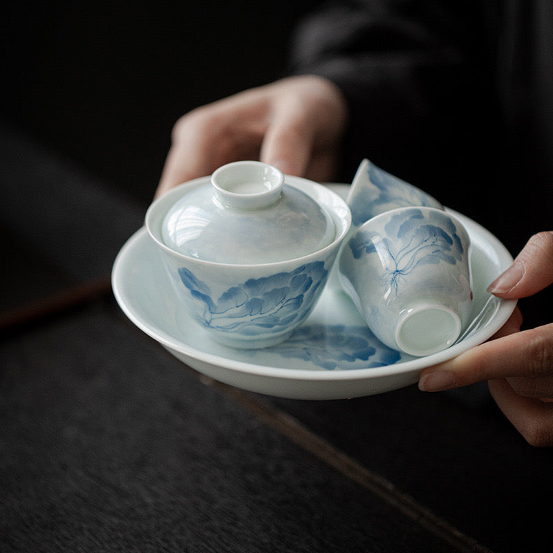 Cabbage Design Tea Set Close Up