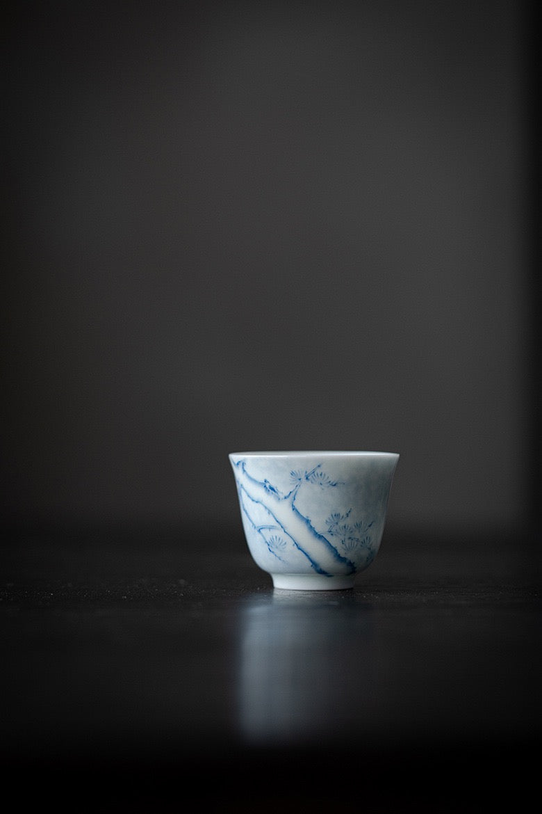 Under-glazed colourful hand-painted pine tea set