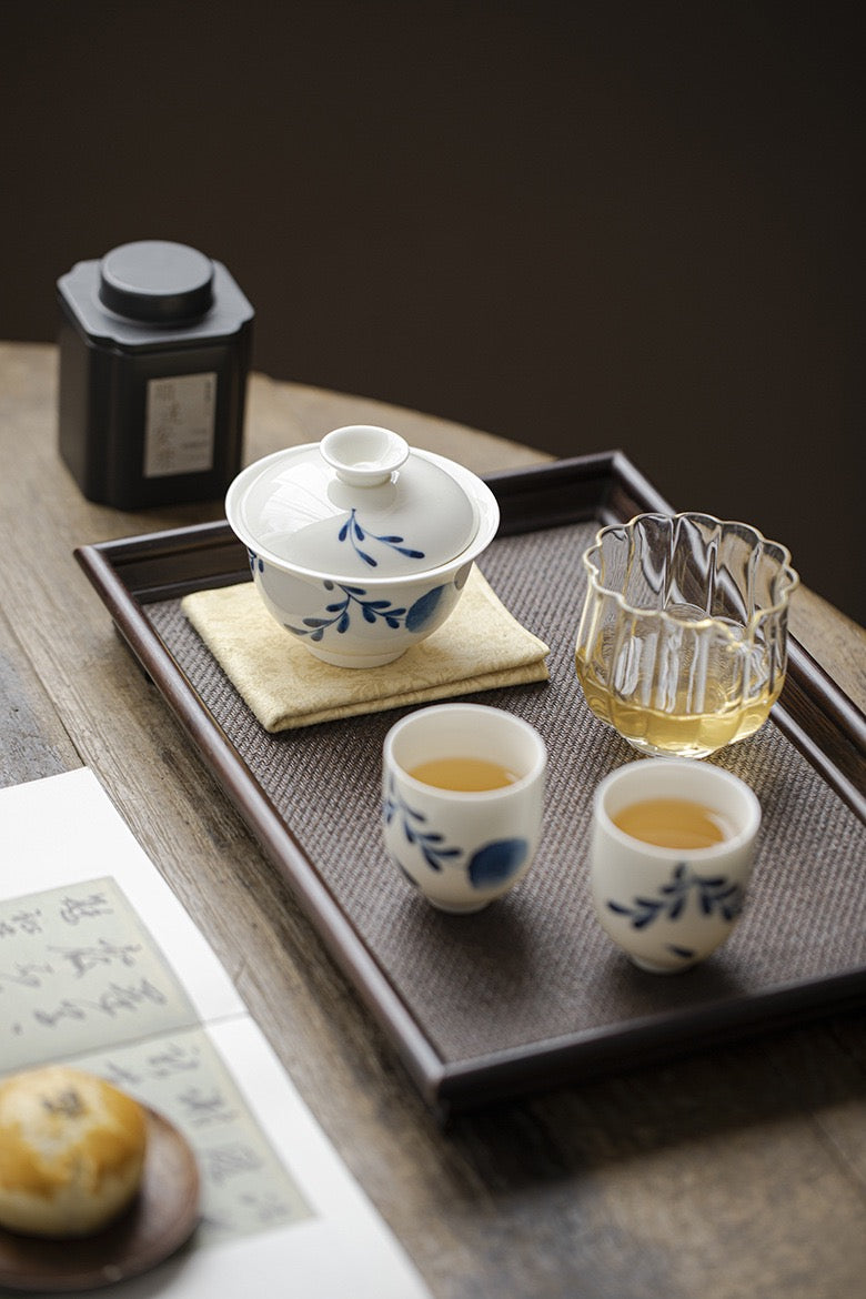 Flower hand-painted hydrangea tea set portable tea bag tea set travel set