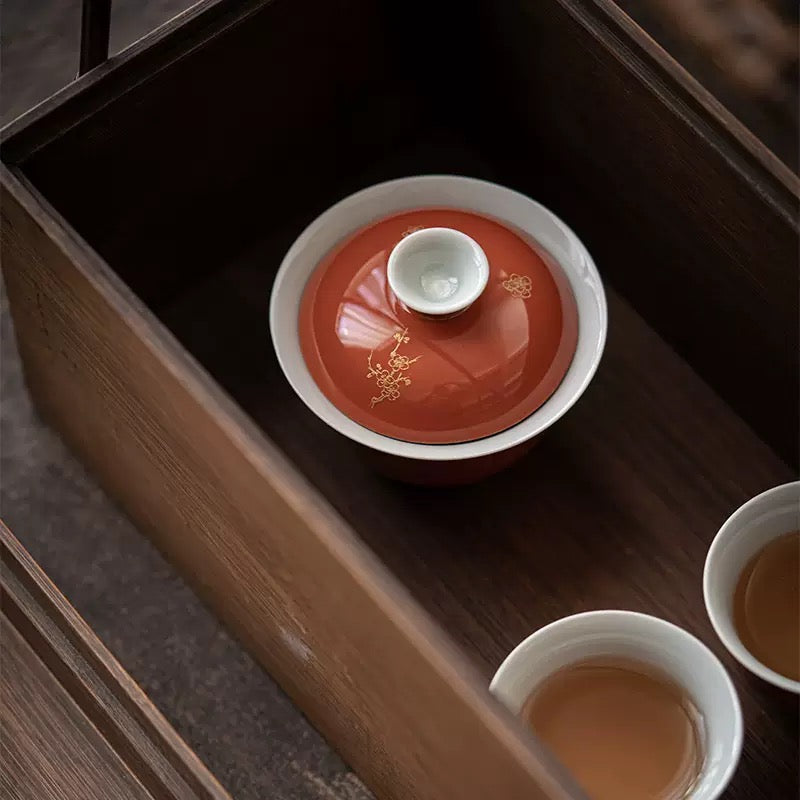 Red Tea Bowl Top View