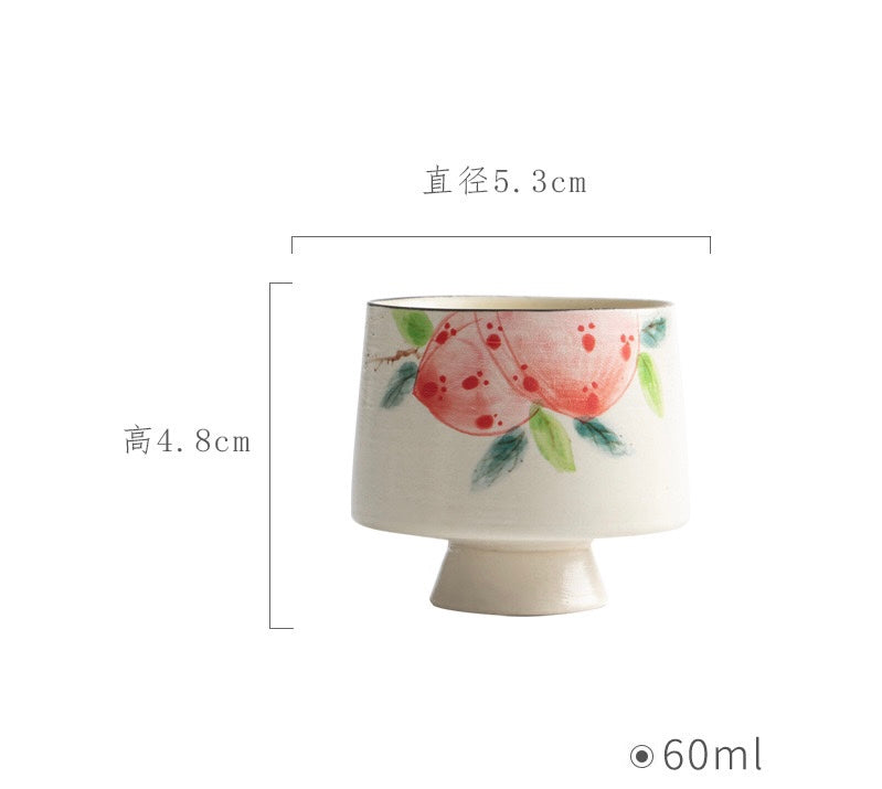 Hand Painting Peach Design Ceramic Tea Set