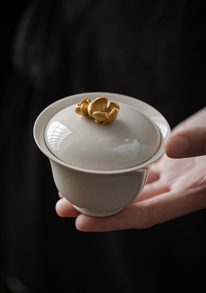 Handmade Flower Design Gaiwan 100ml