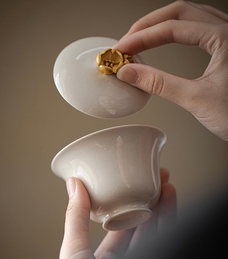 Handmade Flower Design Gaiwan 100ml