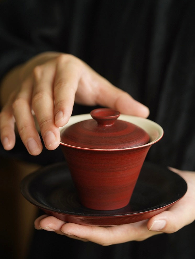 Handmade Maybush Red Ceramic Tea Set 150ml