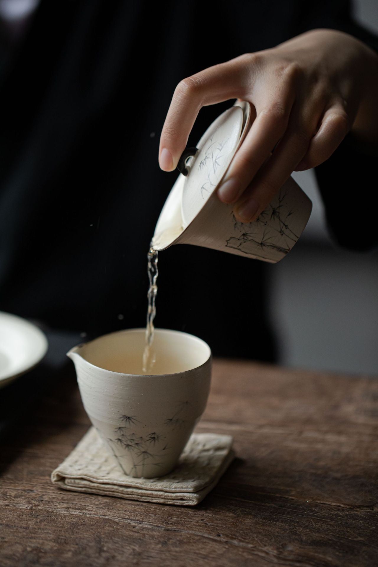 Hand Painted Bamboo Design Ceramic Tea Set