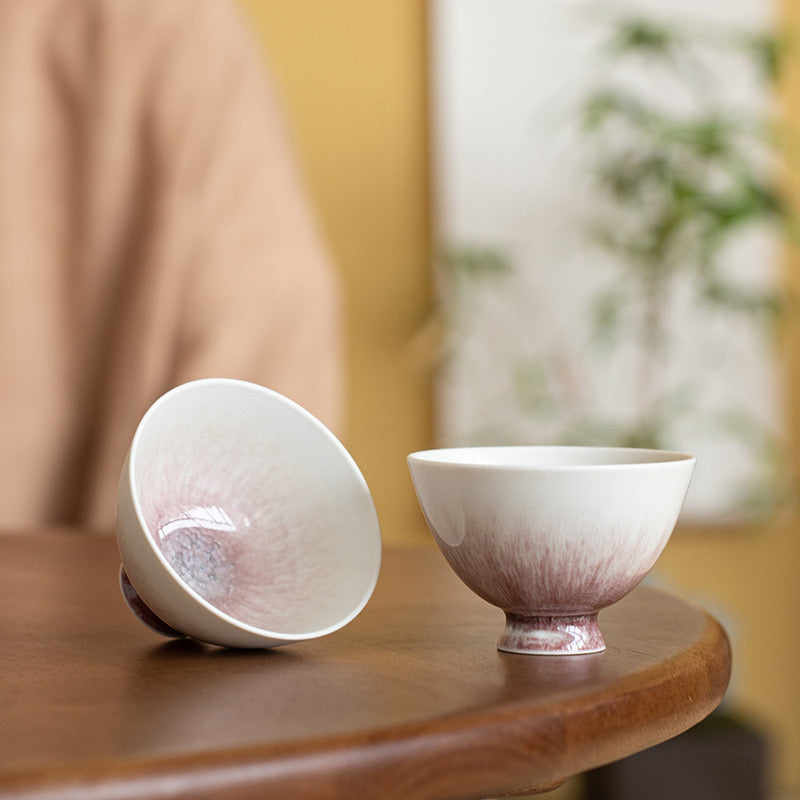 Red Glazed Handmade Tea Cup Close up