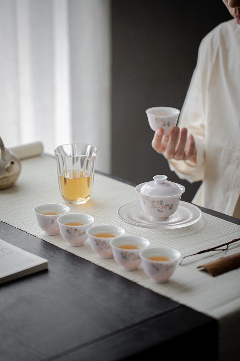 Cherry Tea Set with 6 cups