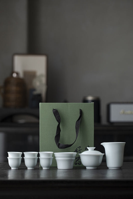 Simple whole set of kung fu tea set tea cup ceramic pure handmade tea set