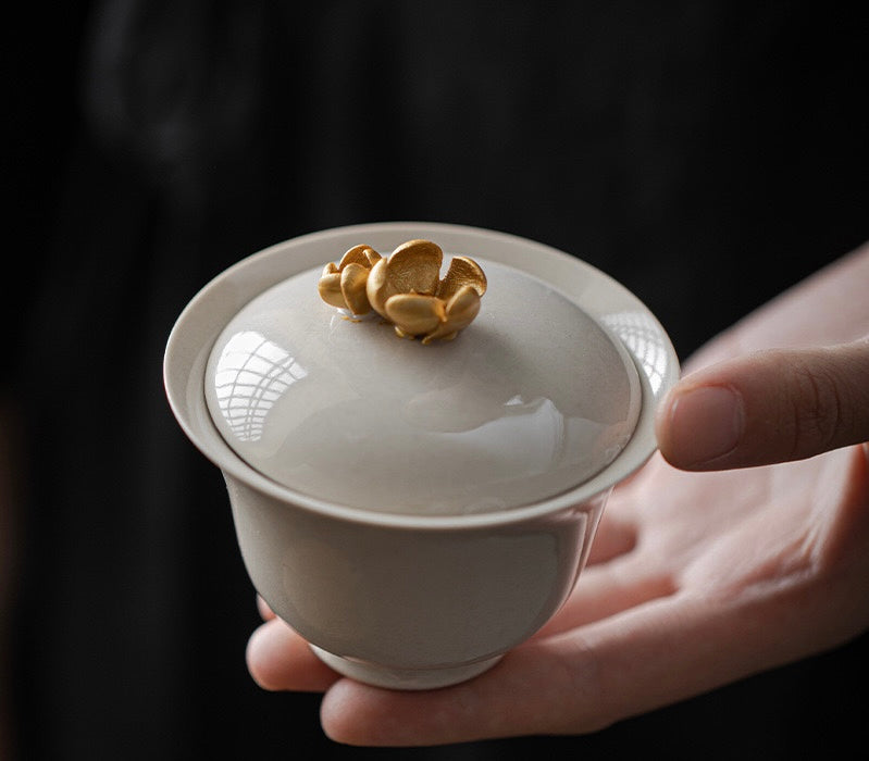 Handmade Flower Design Gaiwan 100ml