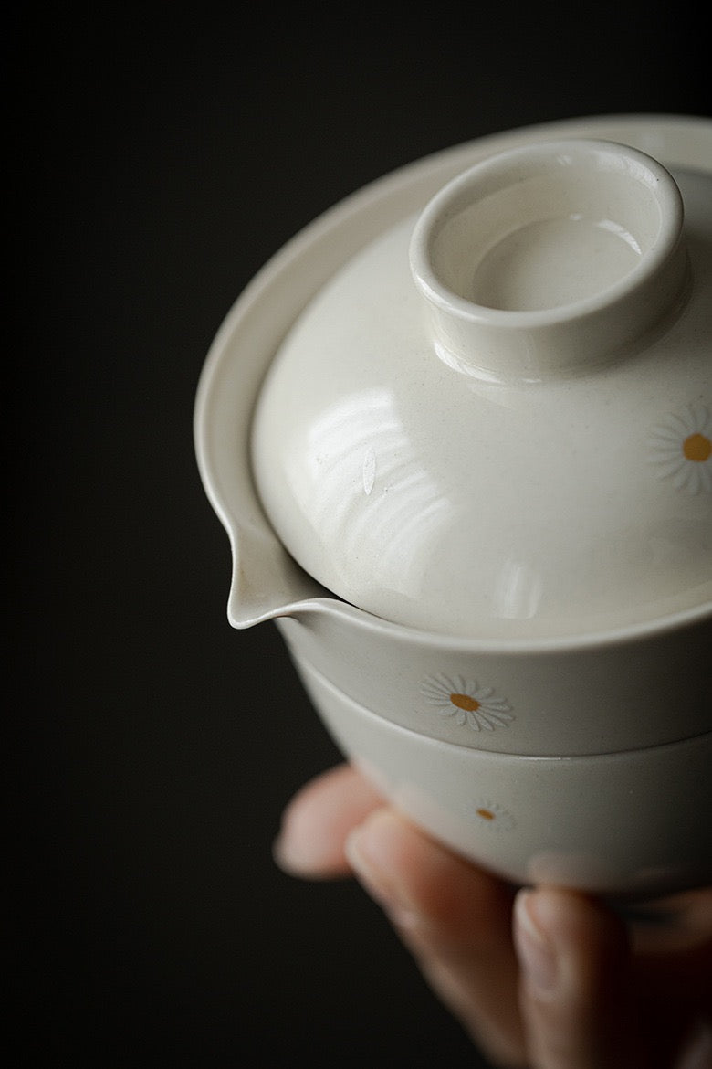 Handmade Daisy Travel Tea Set Portable Teaset