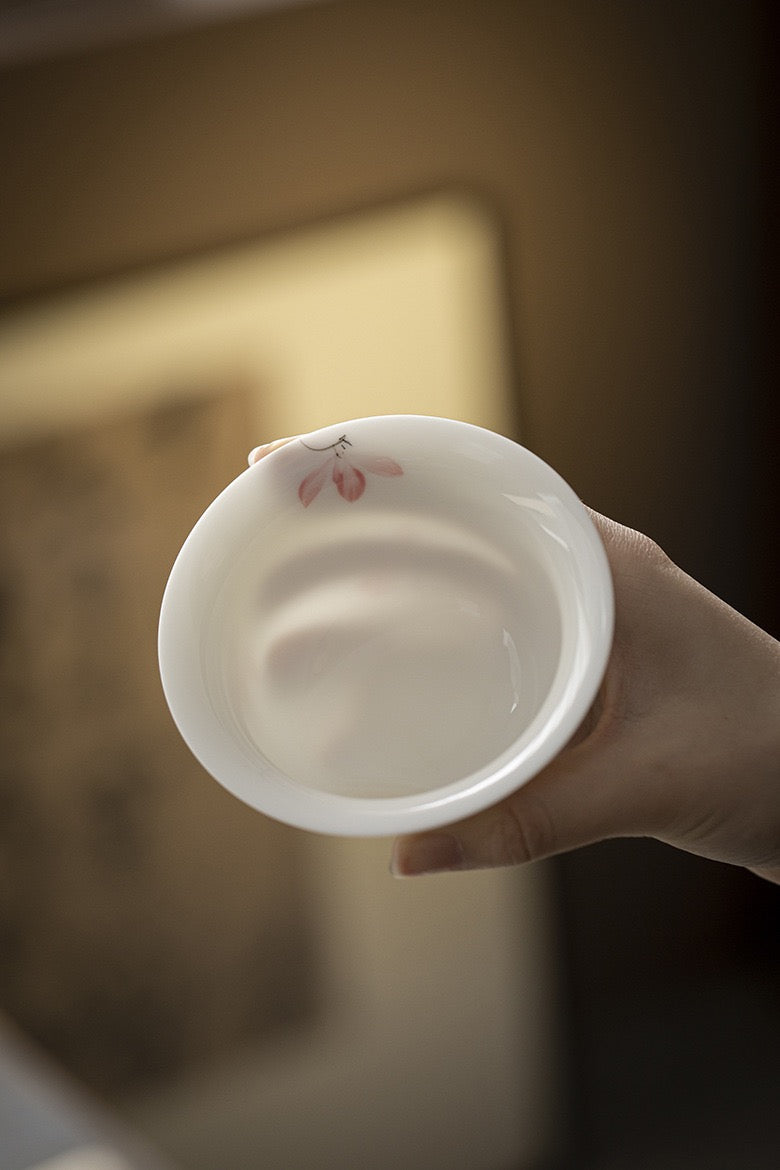 Hand painted orchid Gaiwan 120ml with 4 teacups