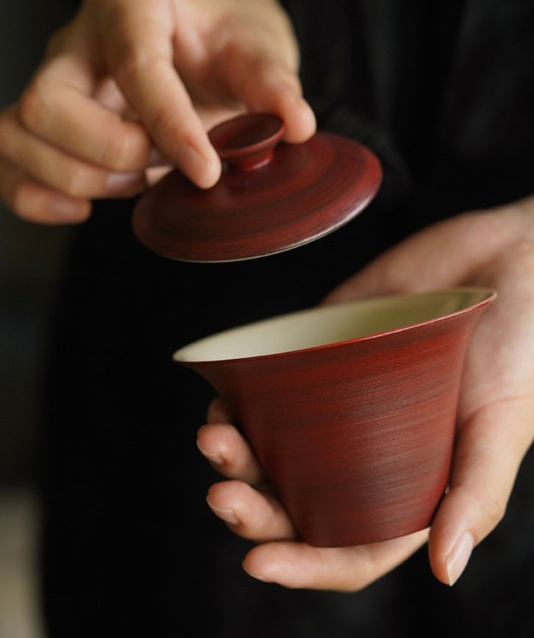 Handmade Maybush Red Ceramic Tea Set 150ml