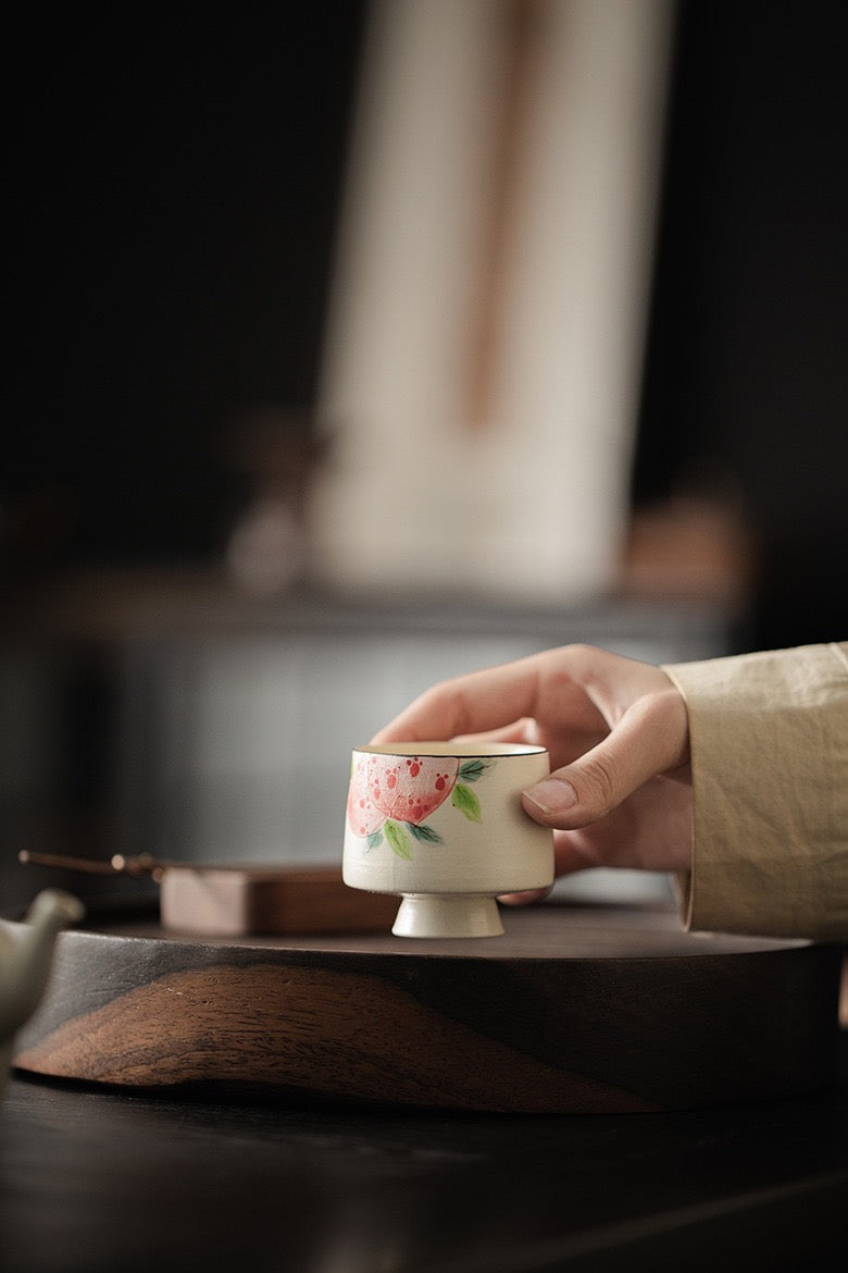 Hand Painting Peach Design Ceramic Tea Set