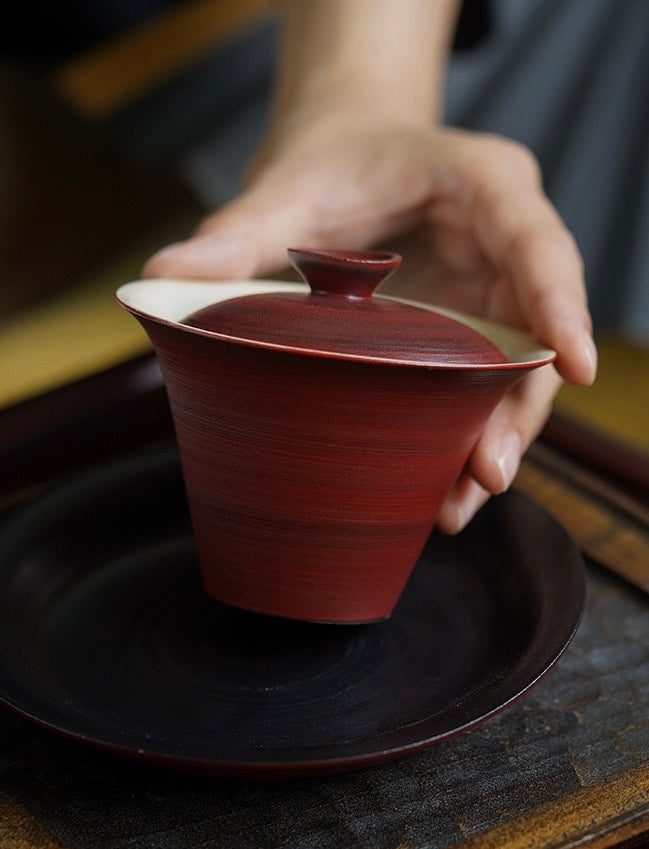 Handmade Maybush Red Ceramic Tea Set 150ml