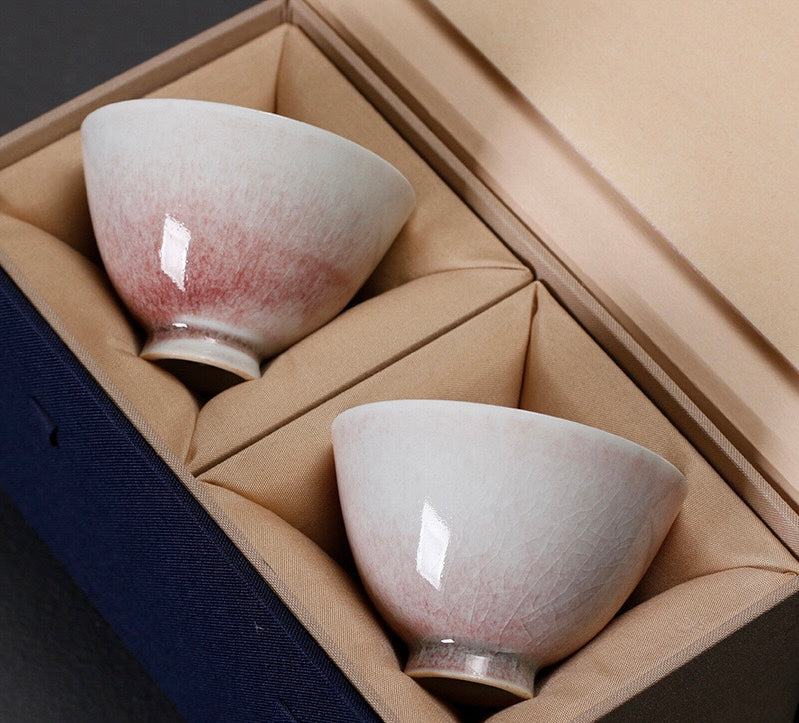 Red Glazed Handmade Tea Cup with Box