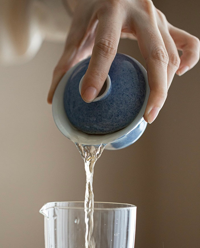 Handmade Blue Glaze Ceramic Tea Set