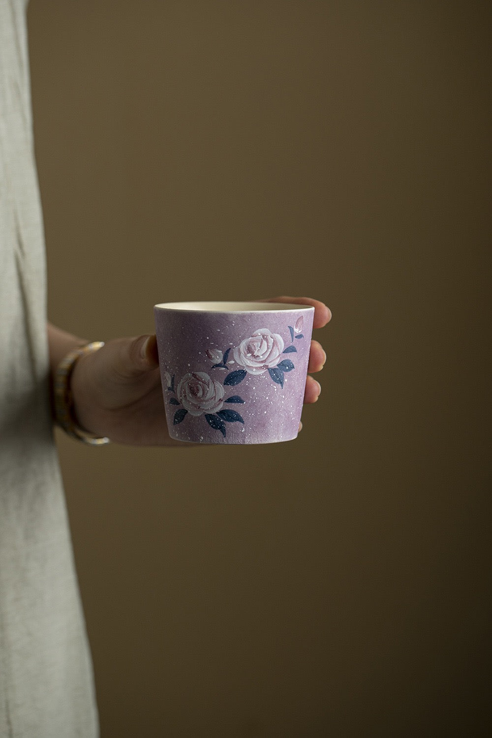 Pure hand-painted Monet rose cup 180ml
