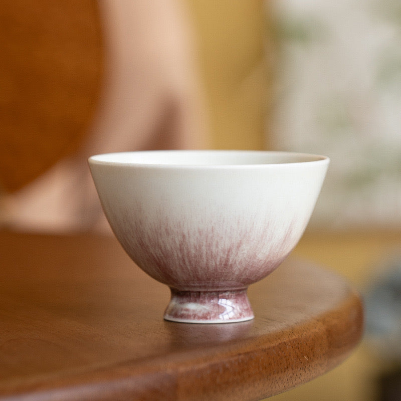 Red Glazed Handmade Tea Cup Front Side