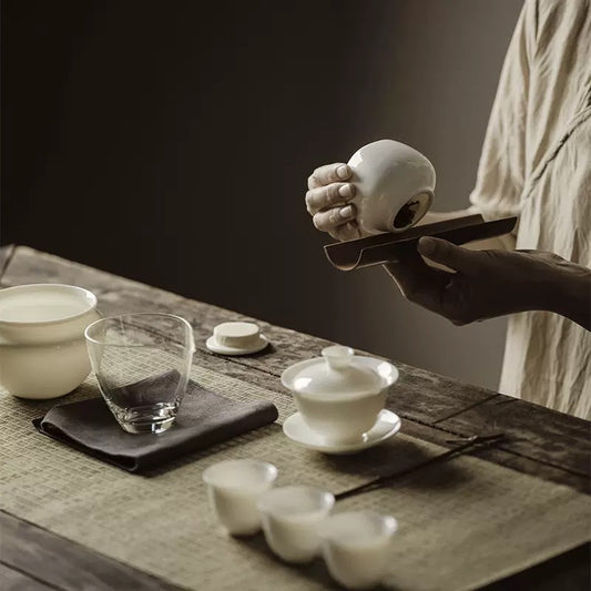 ELEGANT JADE WHITE PORCELAIN 100ML GAIWAN