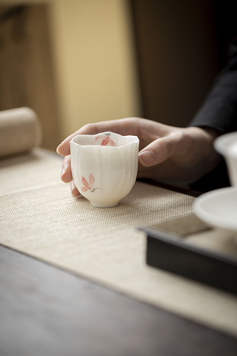 Hand painted orchid Gaiwan 120ml with 4 teacups