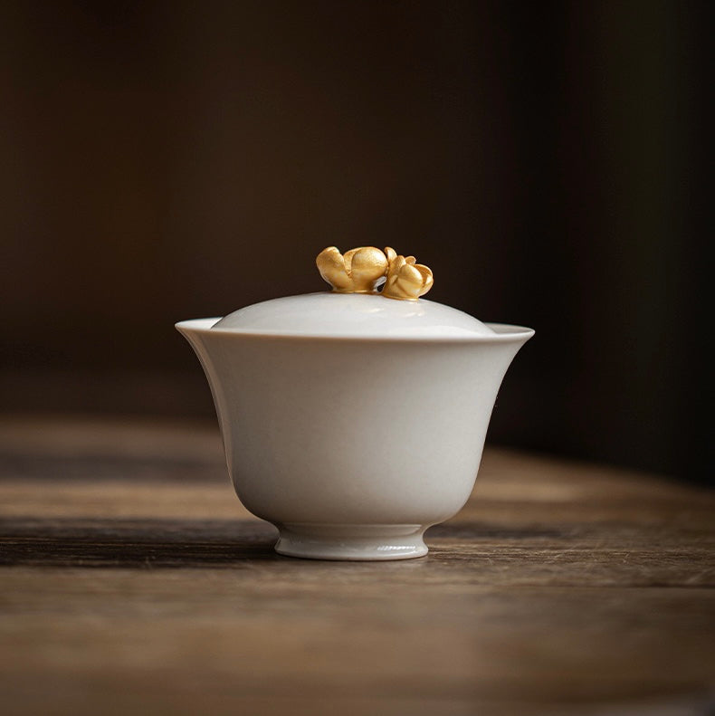 Handmade Flower Design Gaiwan 100ml