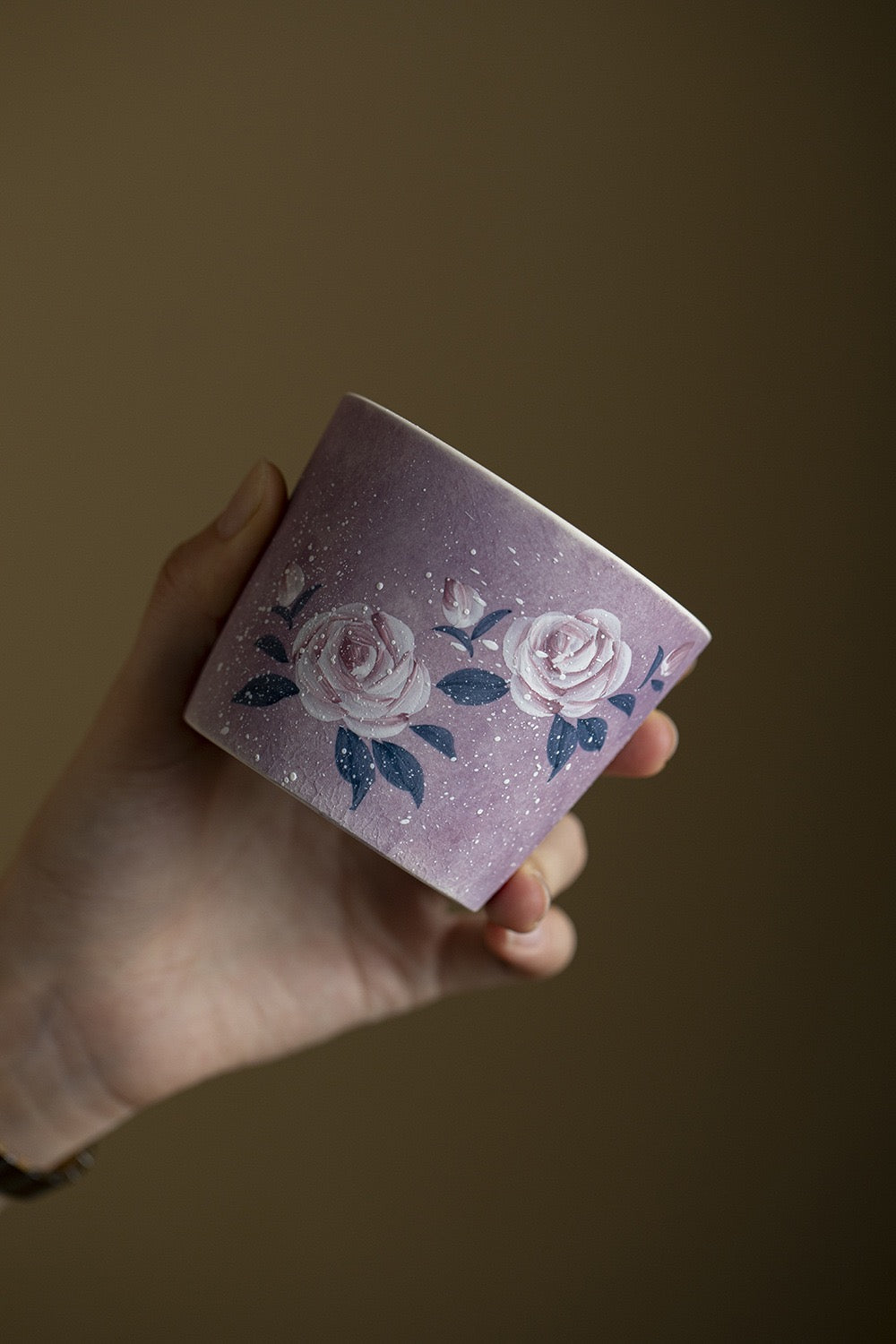 Pure hand-painted Monet rose cup 180ml