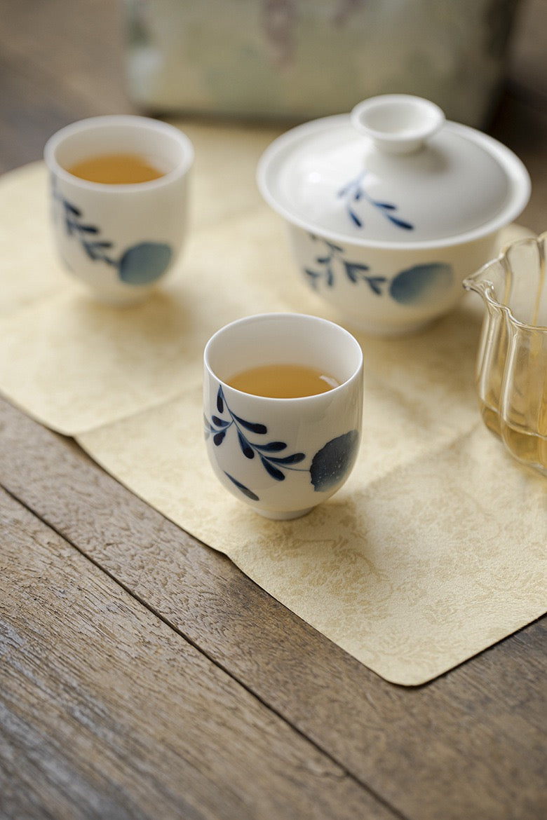 Flower hand-painted hydrangea tea set portable tea bag tea set travel set