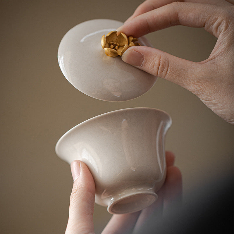 Handmade Flower Design Gaiwan 100ml