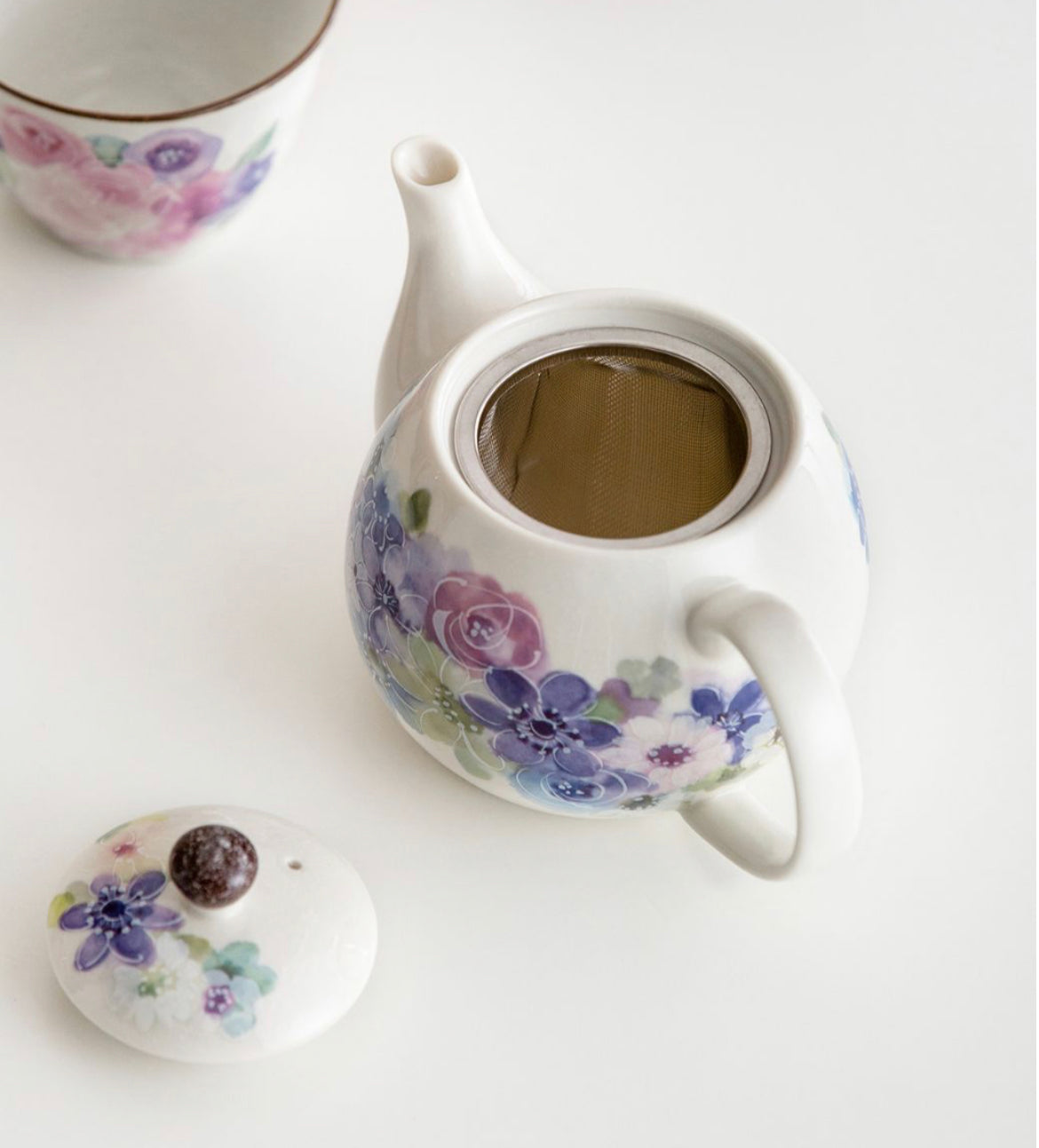 Japanese imported ceramic teapot, 5 cups of tea set home gift box