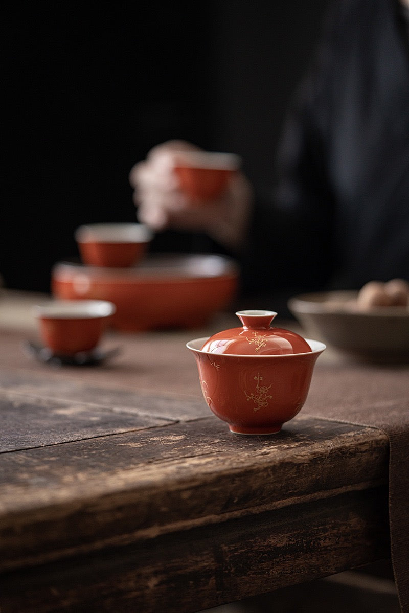 Red Tea Bowl Close Up