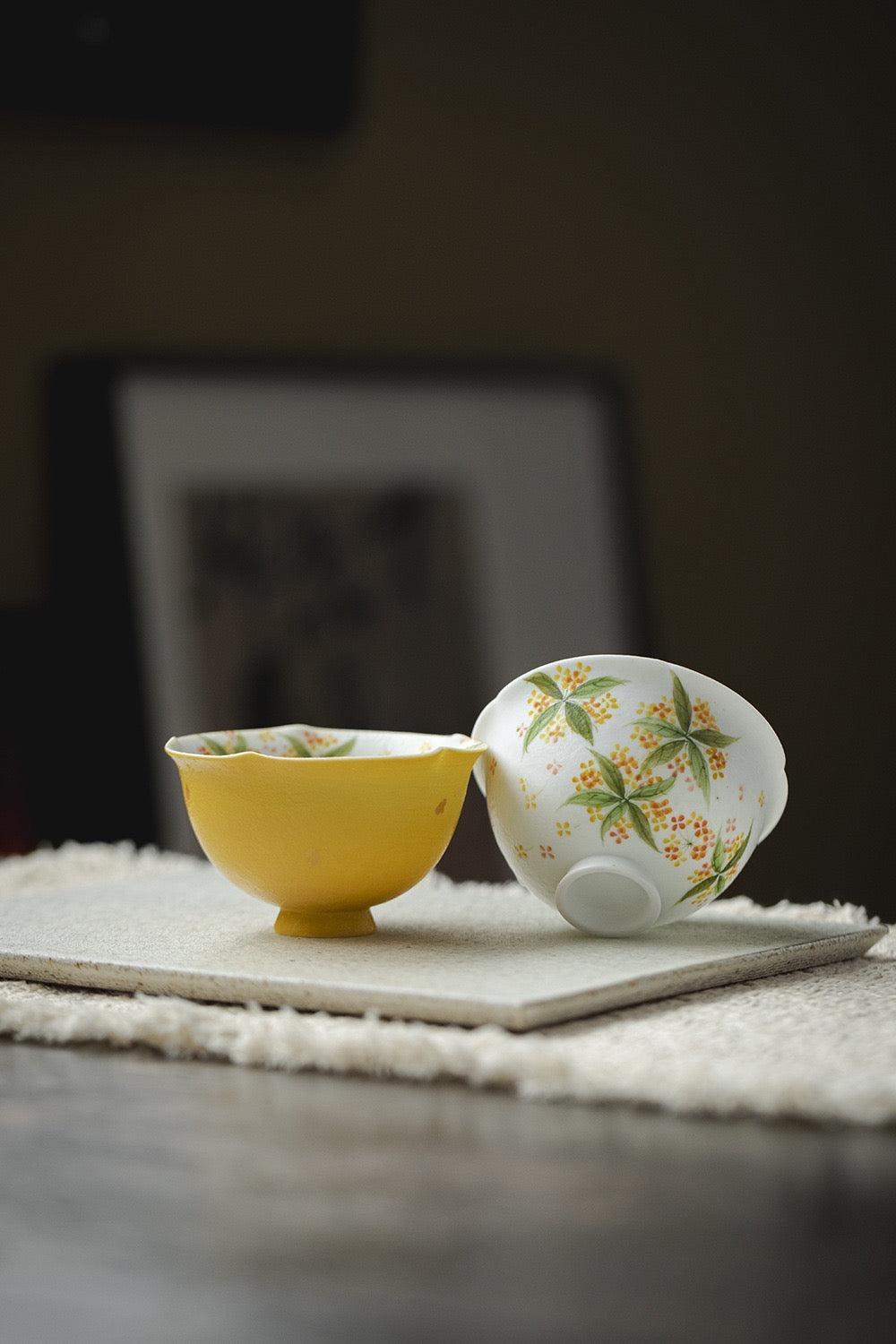 Hand painted osmanthus Gaiwan Tea Set Gift set