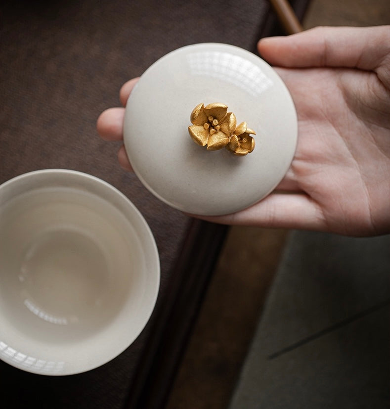 Handmade Flower Design Gaiwan 100ml