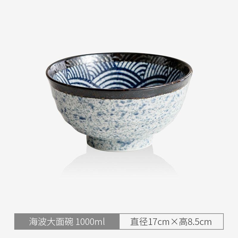 Japanese imported Minoyaki rice bowl Japanese handmade household ceramic large capacity
Quantity of ramen, soup bowl 950ml. Dia 16.8*8.5cm