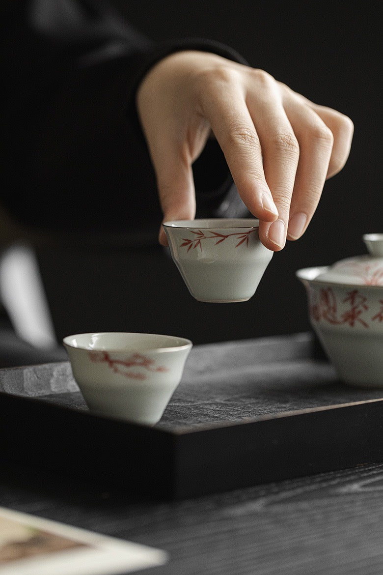 Gift tea set, casual gift, whole set of hand-painted glazed tea set