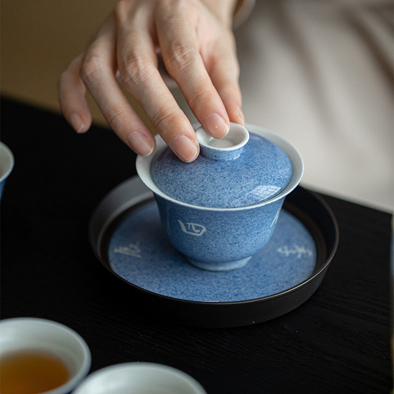 Handmade Blue Glaze Ceramic Tea Set