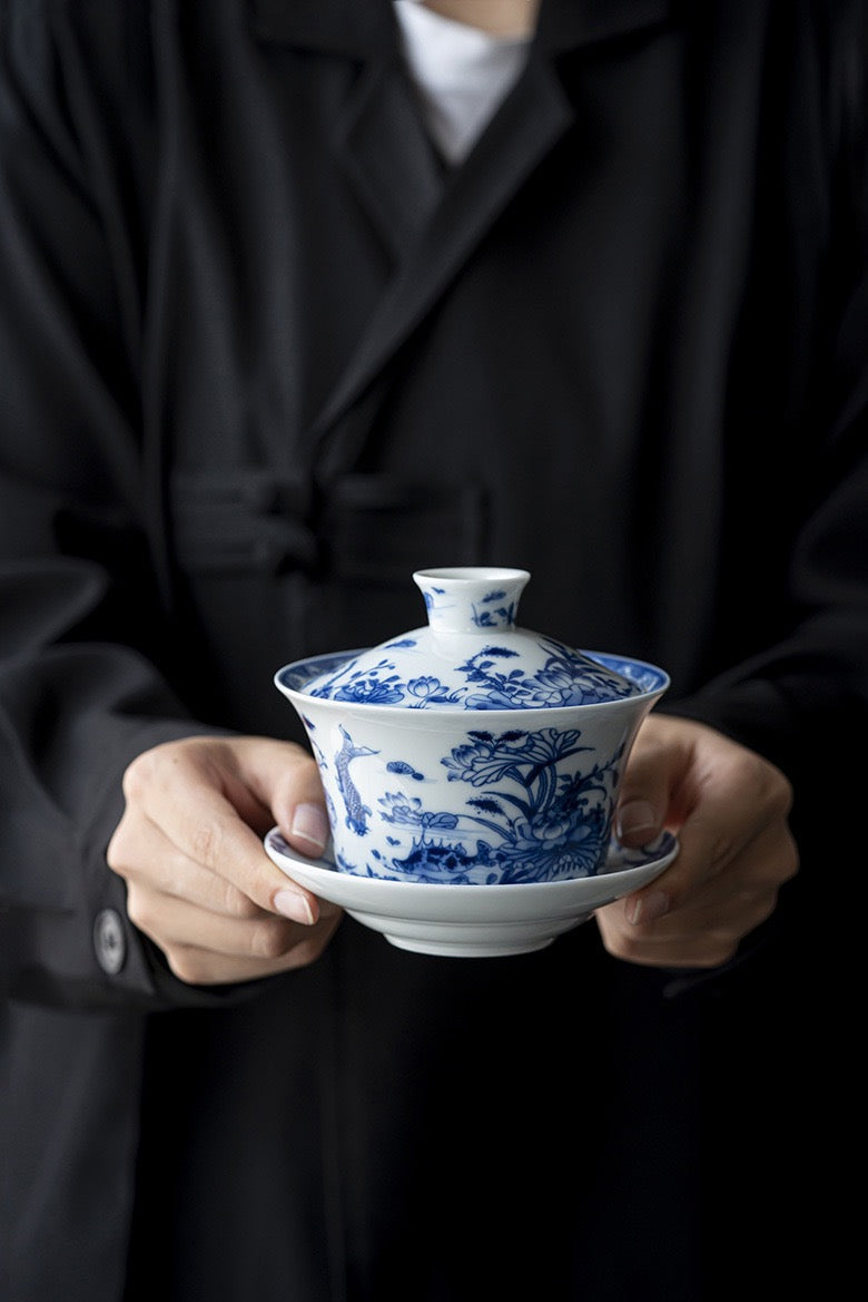 Blue and white porcelain Gaiwan300ml