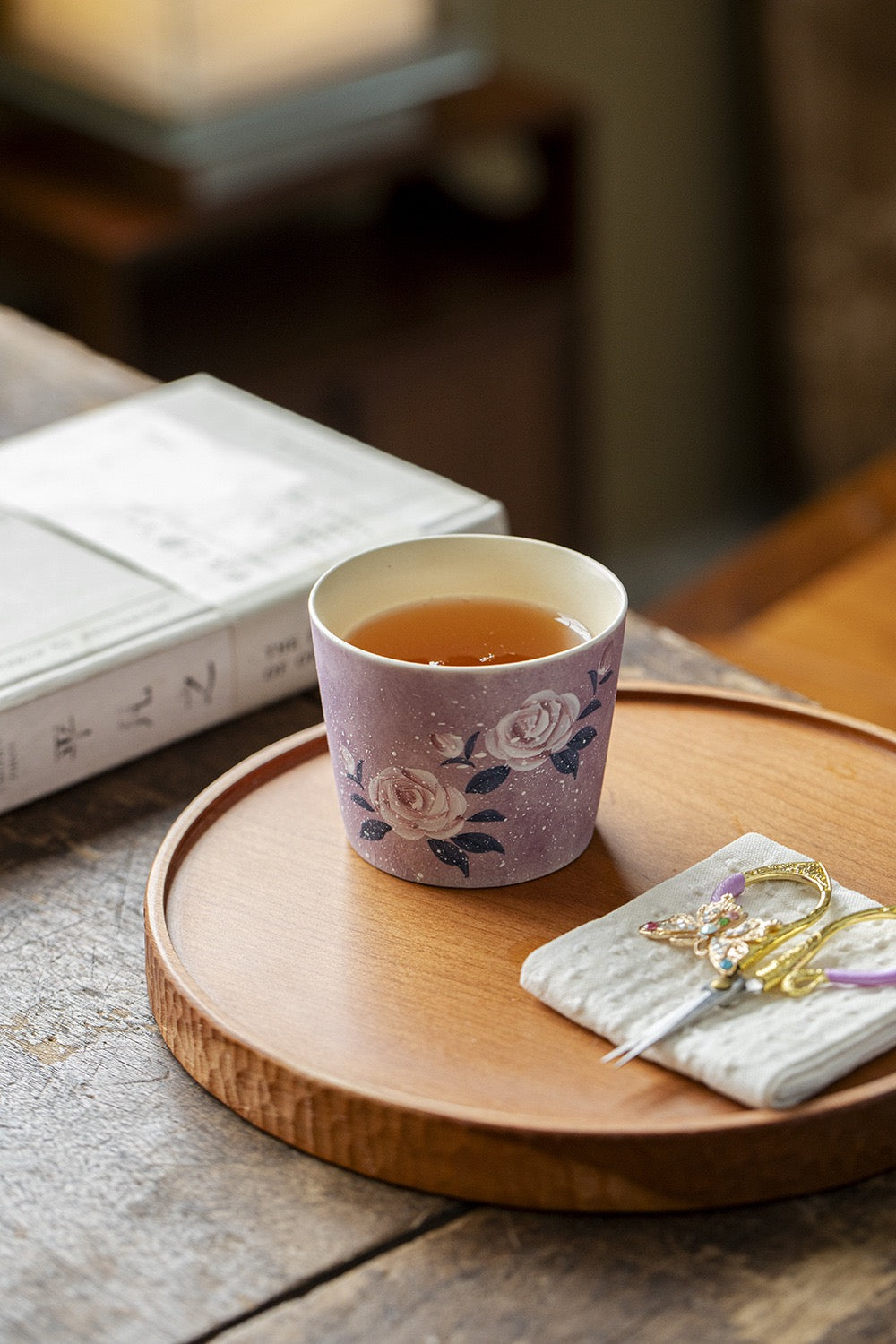 Pure hand-painted Monet rose cup 180ml