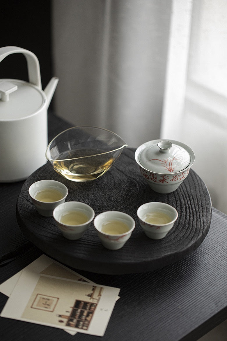 Gift tea set, casual gift, whole set of hand-painted glazed tea set